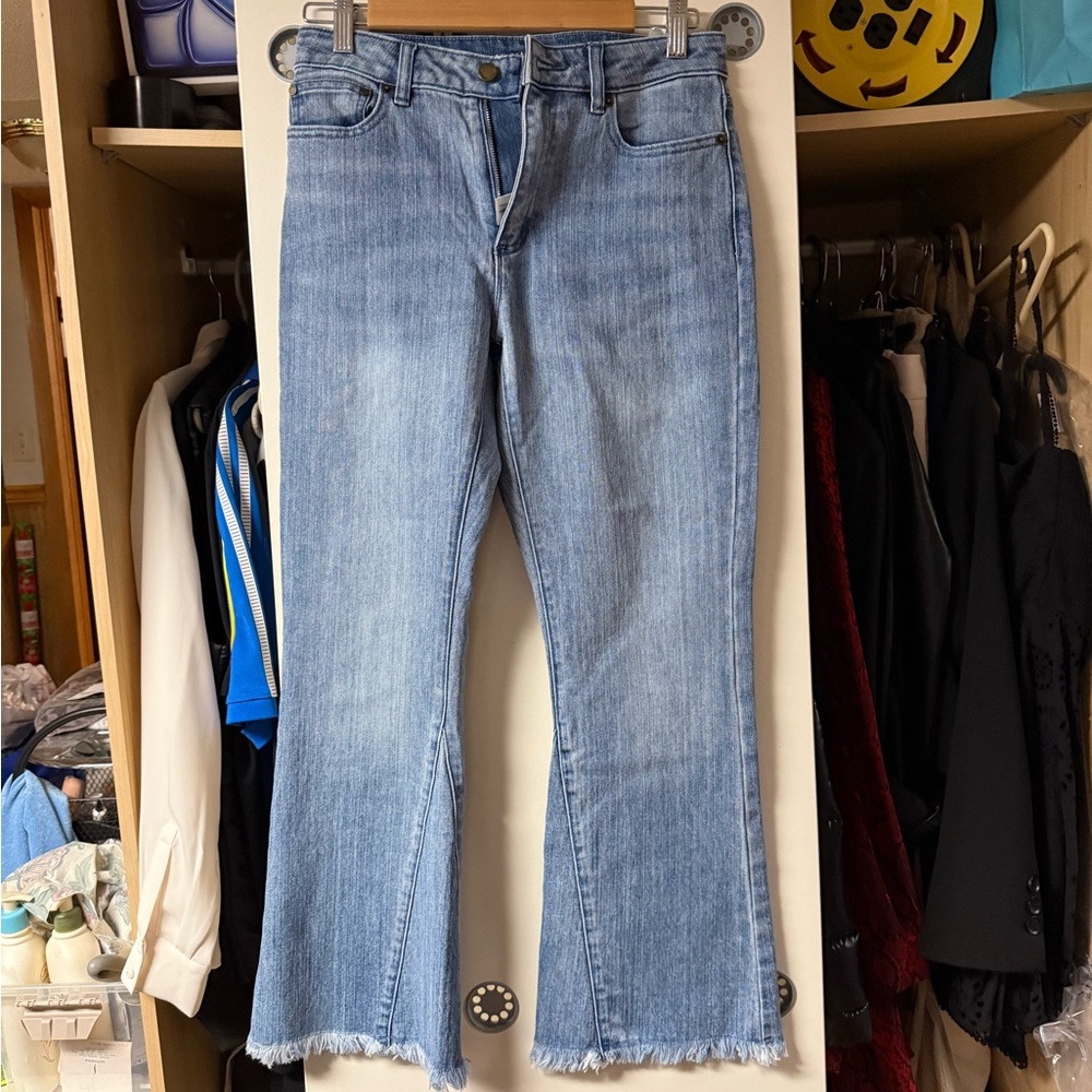 Michael Kors Blue Flare Wide Leg Jeans